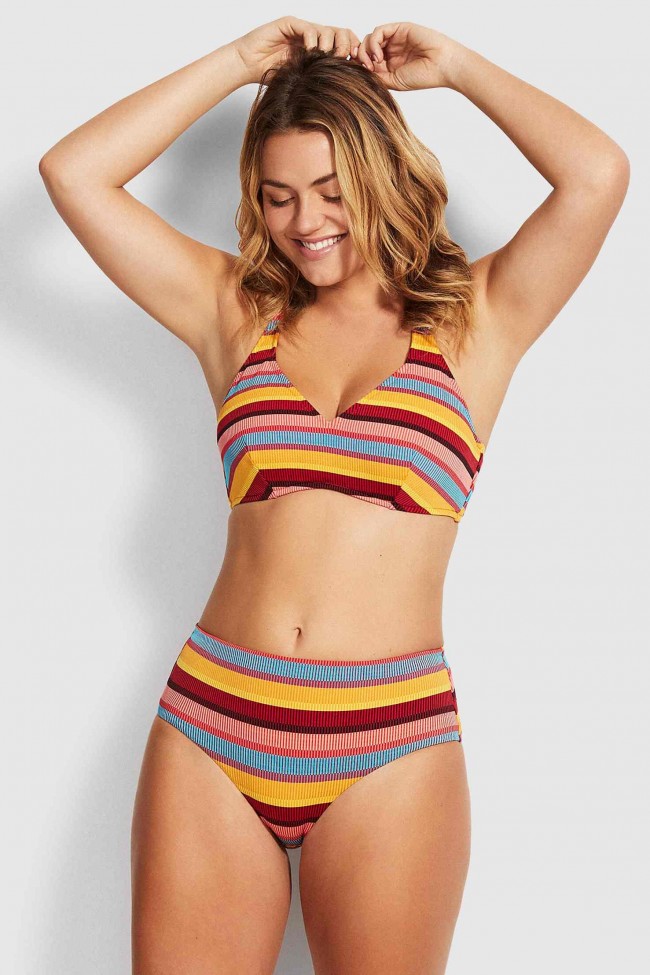 Swimwear Bayana Baja Stripe Wide Side Retro Bikini Pants
