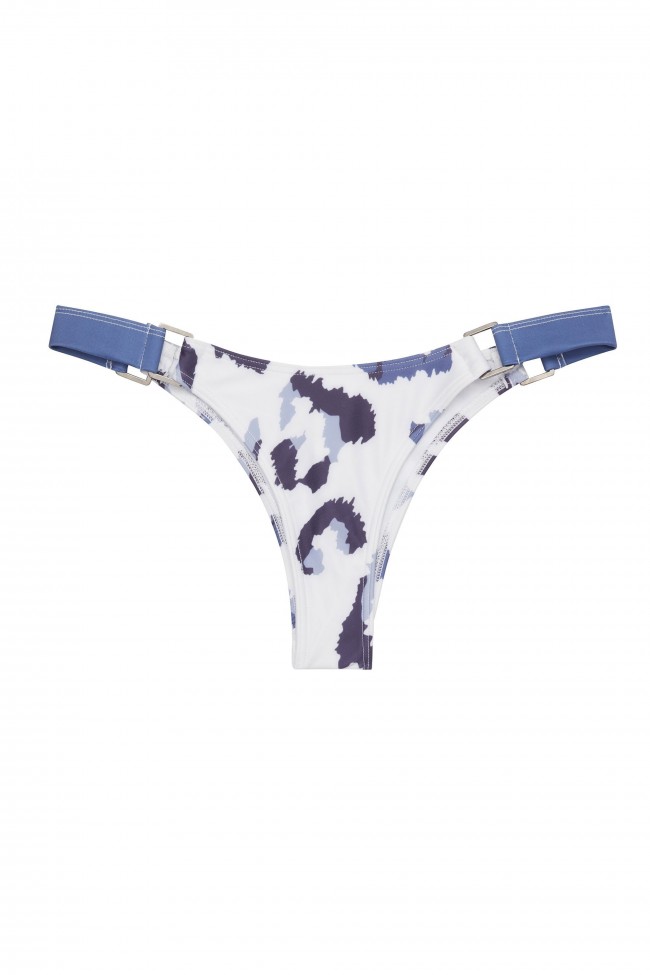 Swimwear Bayana Blue Eco Leopard High Cut Brazilian Bikini Bottoms