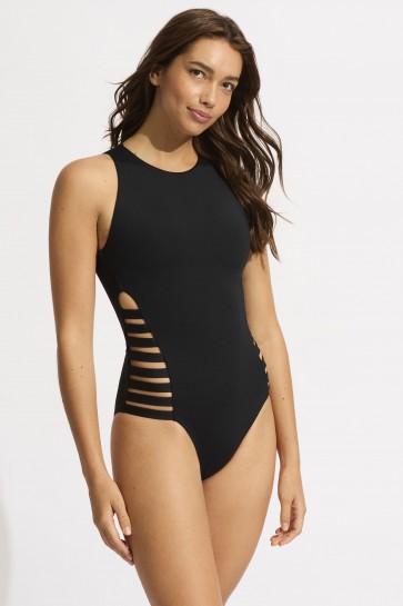 Active  Multi Strap High Neck One Piece 