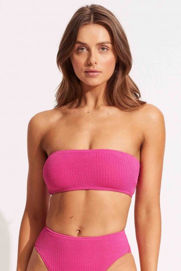 Seadive Bandeau Tube Bikini Top Fuchsia Rose