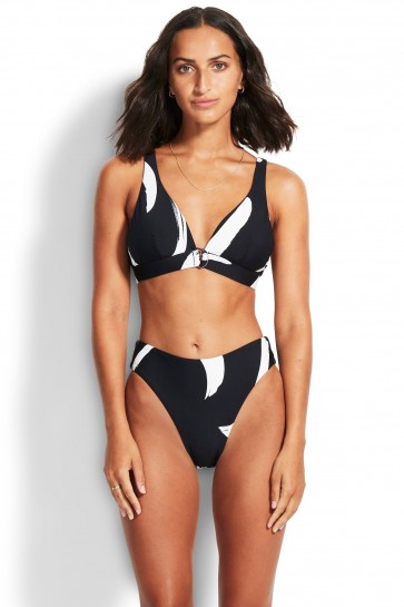 New Wave Longline Tri Hi Rise Bikini Set by 