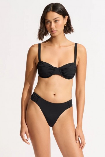 Underwire Bandeau High Leg Bikini Set 