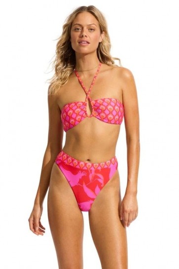 Birds Of Paradise Bandeau High Rise Bikini Set 