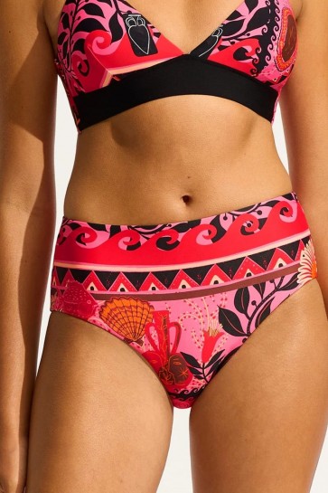 Atlantis High Waisted Bikini Bottom Paradise Pink 