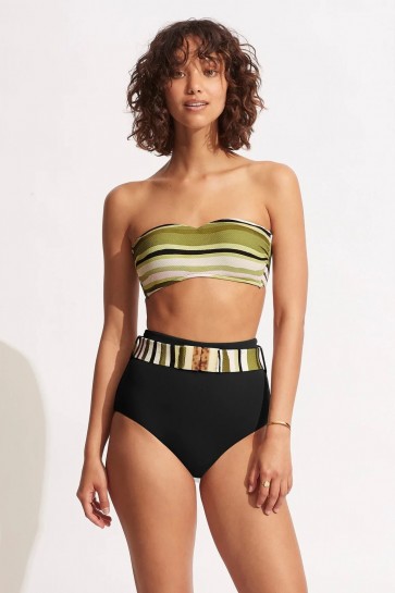 Sun Stripe High Waisted Pant With Belt