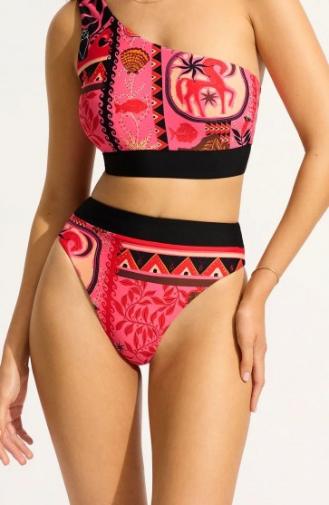 Atlantis High Rise Bikini Bottom Paradise Pink by Seafolly. 