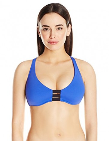 Block Party D-DD Cup Halter Bikini Top Blue Ray Seafolly