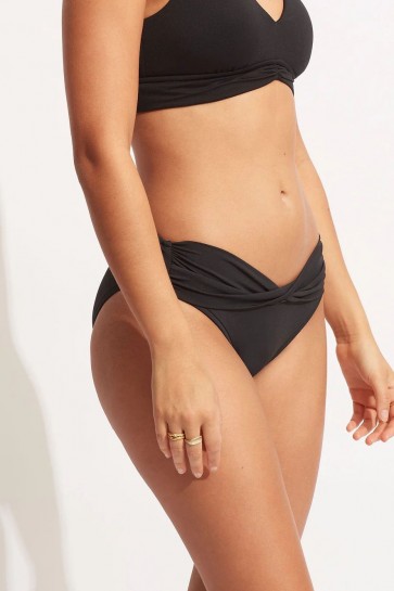 Twist Band Hipster Bikini Bototm BLACK