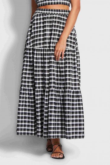 Portofino Gingham Tiered Skirt 