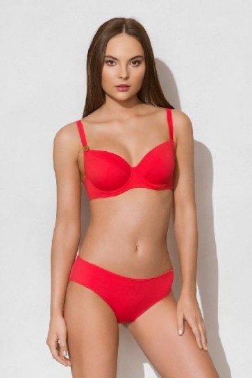 Charm  Bikini Set Bra For The Bg Sizes  D-F Cup Red