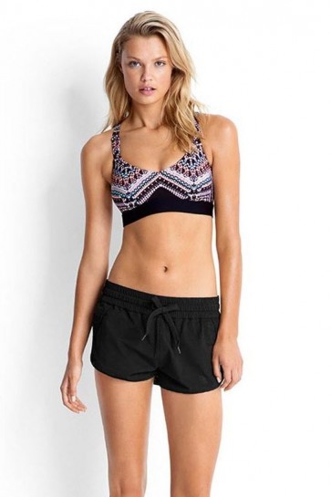 Aztec Active Bralette Top Black Seafolly