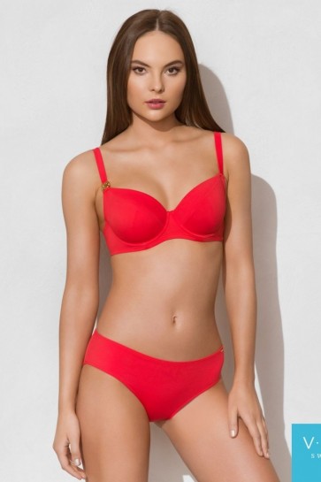 Charm Bra For The Bg Sizes Retro Bikini Set Red