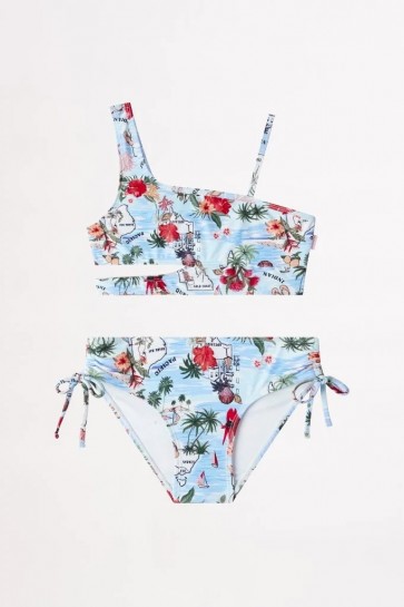 Assymetrical Bkini Summer Vacay Bikni Set 