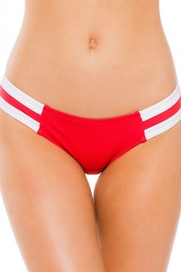 Block Party Spliced Hipster Bikini Red Chilli