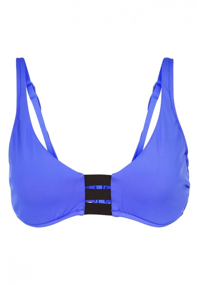 Swimwear bayana Block Party DDD Cup Halter Bikini Top Blue Ray Seafolly