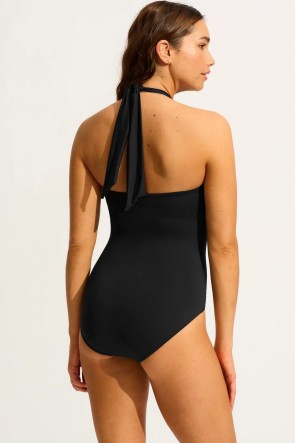 Seafolly Collective Halter Bandeau One Piece - Black