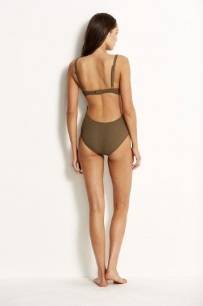 Inka Rib One Piece Dark Olive Seafolly