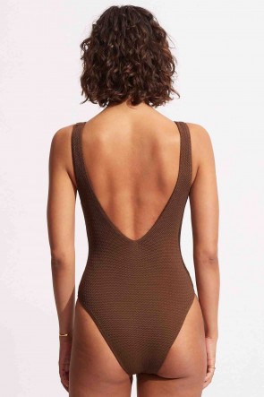 Sea Dive Deep V Maillot One Piece Tiramisu