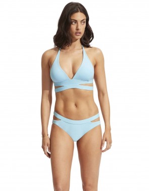 Active Swim Halter Bikini Top Sky Blue