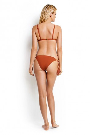 Coastal Fringe Bralette Bikini with Tie Side Brazillian Bottom