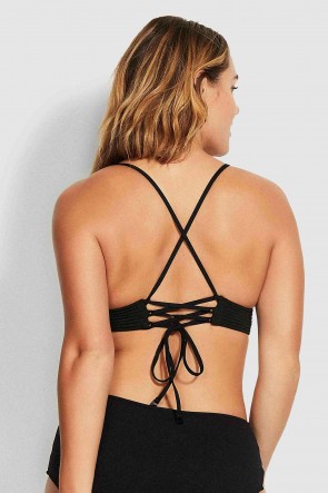 Quilted Fixed Tri Bikini Top by Seafolly 