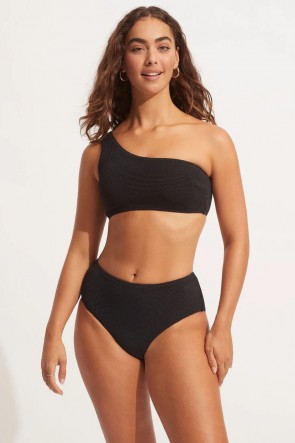 Sea Dive Shoulder Wide Side Retro Bikini Set