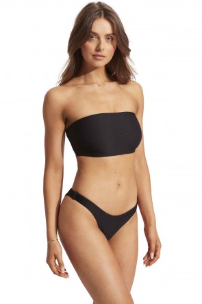 Essentials Tube Bandeau Bikini Set Seafolly Black