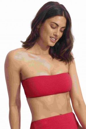 Seadive Bandeau Tube Bikini Top Chilli Red