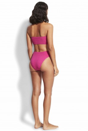 Seadive Bandeau Tube Hi Rise Set Fuchsia Rose