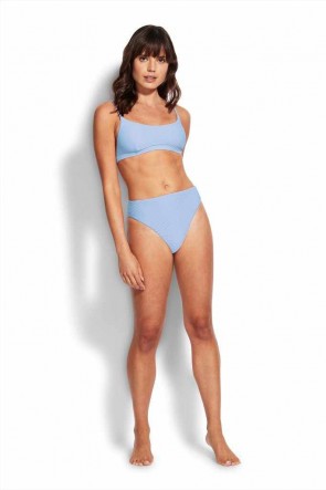  Essentials Bralette High Rise Bikini Set Blue Belle