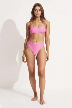 Essentials High Rise Bikini Pants Pink Guava