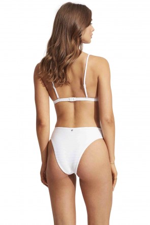 Essentials Bralette High Rise Bikini Set White