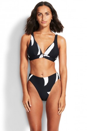 New Wave Longline Tri Hi Rise Bikini Set by 