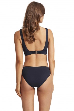 Seafolly V neck Crop Twist Band Hipster Bikini Set by Seafolly 