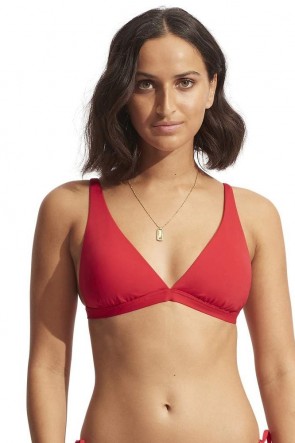 Seafolly Collective Longline Tri Bikini Top Chilli  