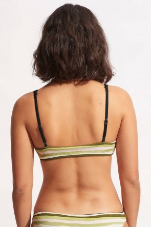 Sun Stripe Reversible Bralette - Avocado