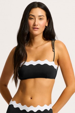 Gia Ric Rac Bustier Bandeau - Black White