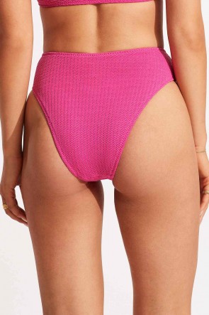 Sea Dive Hi Rise Bikini Pant Fuchsia Rose