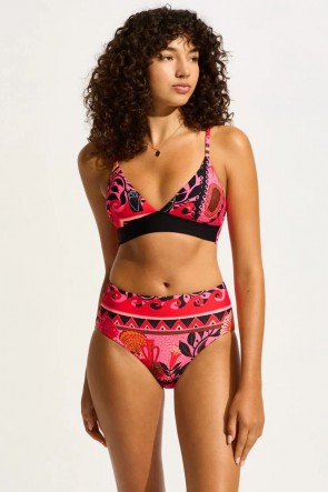 Atlantis High Waisted Bikini Bottom Paradise Pink 