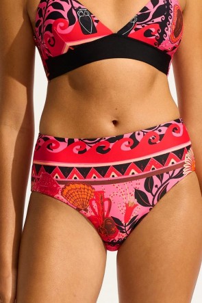 Atlantis High Waisted Bikini Bottom Paradise Pink  