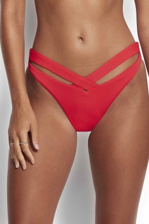 Seafolly V Band High Cut Bikini Bottoms Chilli 