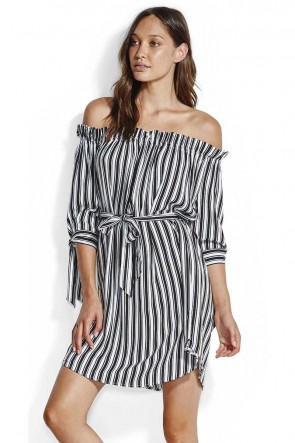 Midsummer Off Shoulder Stripe Dress