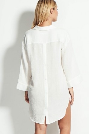 Beach Basics Boyfriend Oversize  Cover Up Shirt    