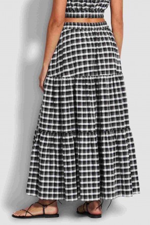 Portofino Gingham Tiered Skirt 