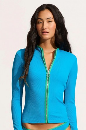 Beach Bound Long Sleeve Sunvest - Turquoise