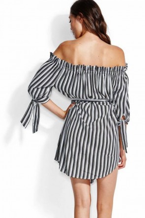 Midsummer Off Shoulder Stripe Dress