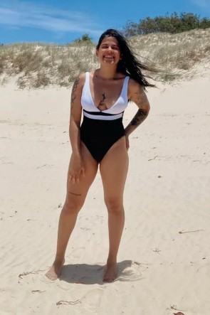 Slice Of Splice Spliced Deep V Neck One Piece