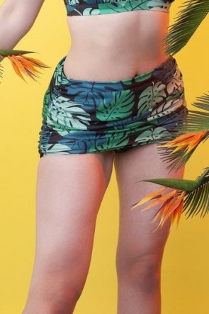 Green Palm Skirted Pant