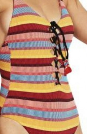 Baja Stripe V Neck One Piece by Seafolly 