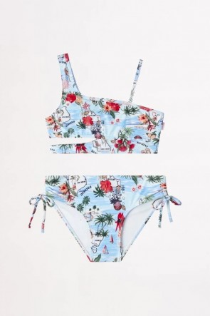 Assymetrical Bkini Summer Vacay Bikni Set 